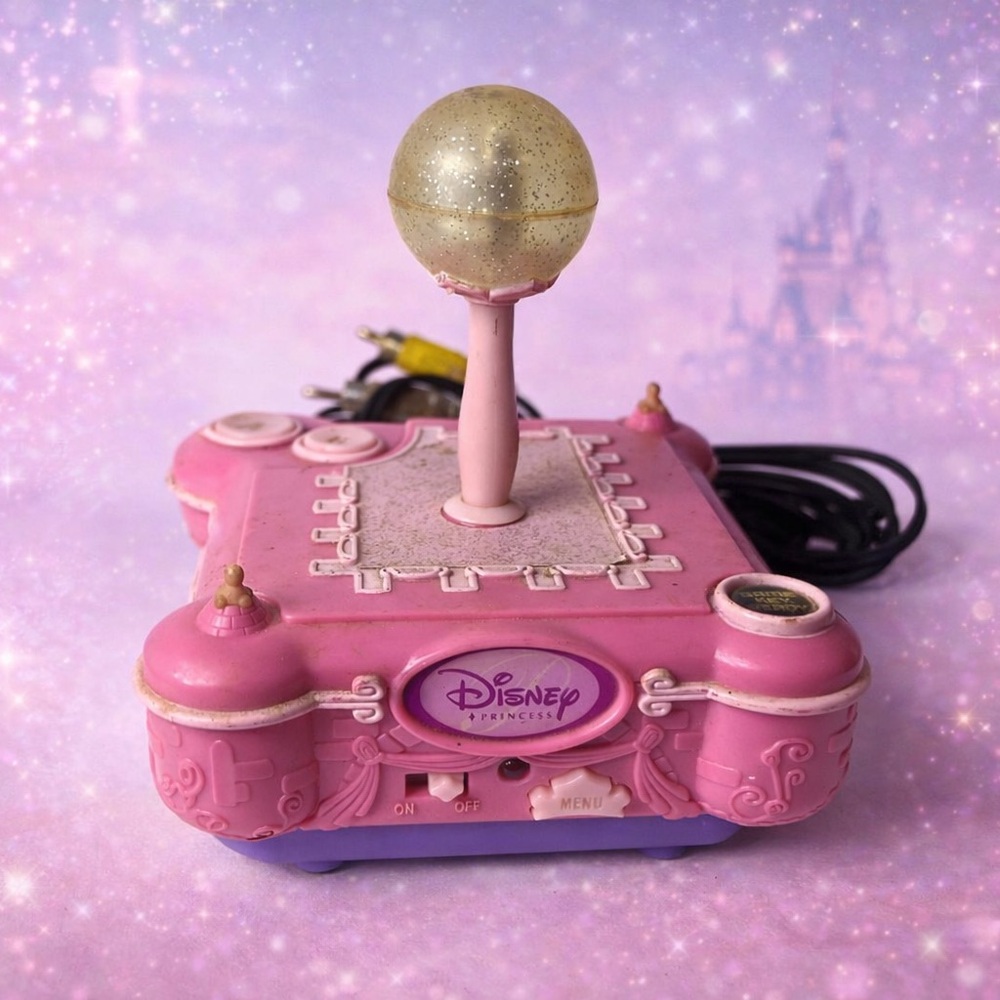 Disney Princess Plug & Play TV Game Jakks Pacific 2005 Pink Console Tested